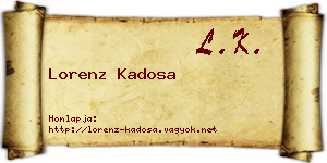 Lorenz Kadosa névjegykártya