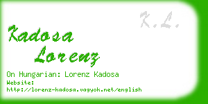 kadosa lorenz business card